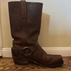 FRYE AND CO Brown Cowboy Boots with Harness